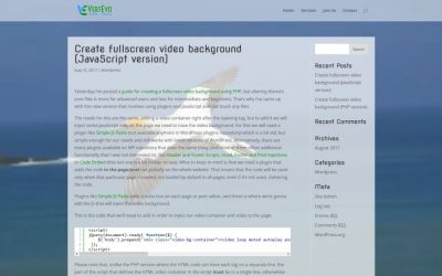 Create fullscreen video background (JavaScript version)